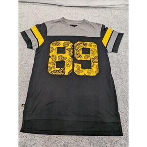 Maxi Milian New York Shirt Jersey Mens Black & Yellow Short Sleeve Paisley Large